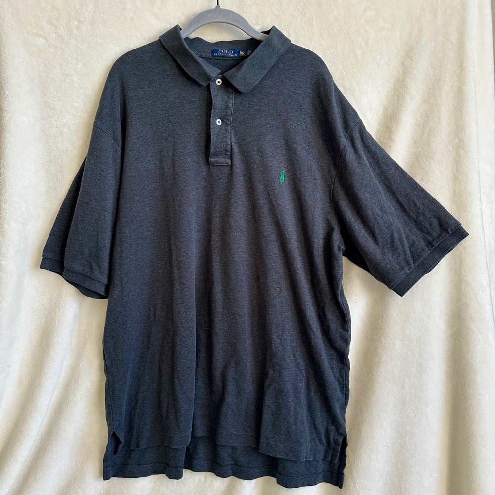 Polo Ralph Lauren Charcoal Gray Pique Short Sleeve Polo‎ Shirt 2XLT Tall